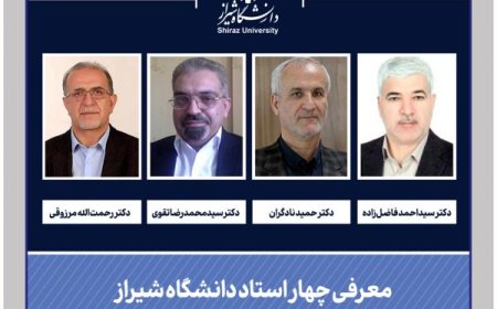 معرفی چهار استاد دانشگاه شیراز به‌عنوان استاد نمونه کشوری