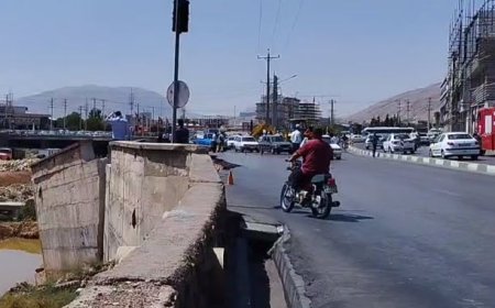 فرونشست پل و مسیر خروجی ساحلی رودخانه خشک شیراز