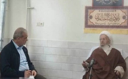 پزشکیان با آیت‌الله مکارم شیرازی دیدار کرد