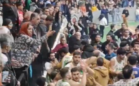 آشوب در فینال مسابقات بسکتبال لیگ دسته دوم