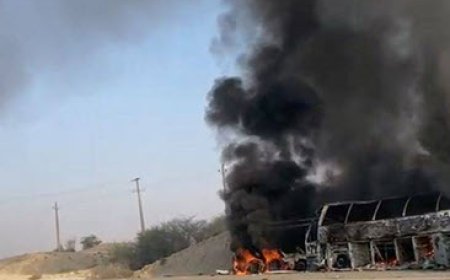 تصادف اتوبوس و تریلر در محور کهورستان به لار/ انتقال مصدومان با بالگرد