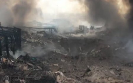 تصویر منتشر شده از گودال محل انفجار در بندر شهید رجایی بندرعباس