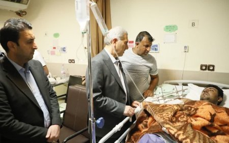 عیادت رییس دانشگاه علوم پزشکی شیراز از مصدومان حادثه بندرعباس در بیمارستان های شیراز