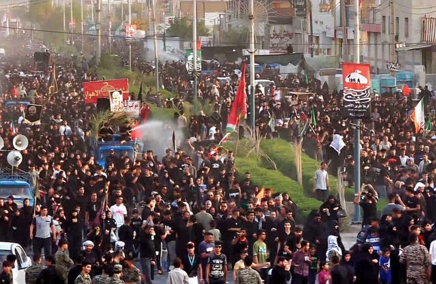 کاروان بزرگ مشایه اهواز به سمت کربلای معلی حرکت کرد