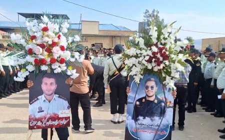 مراسم تشییع پیکر ۲ شهید فراجا در یاسوج برگزار شد