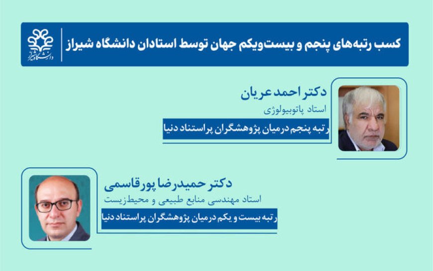 درخشش استادان دانشگاه شیراز در جهان؛ رتبه‌های پنجم و ۲۱ پژوهشگران پراستناد