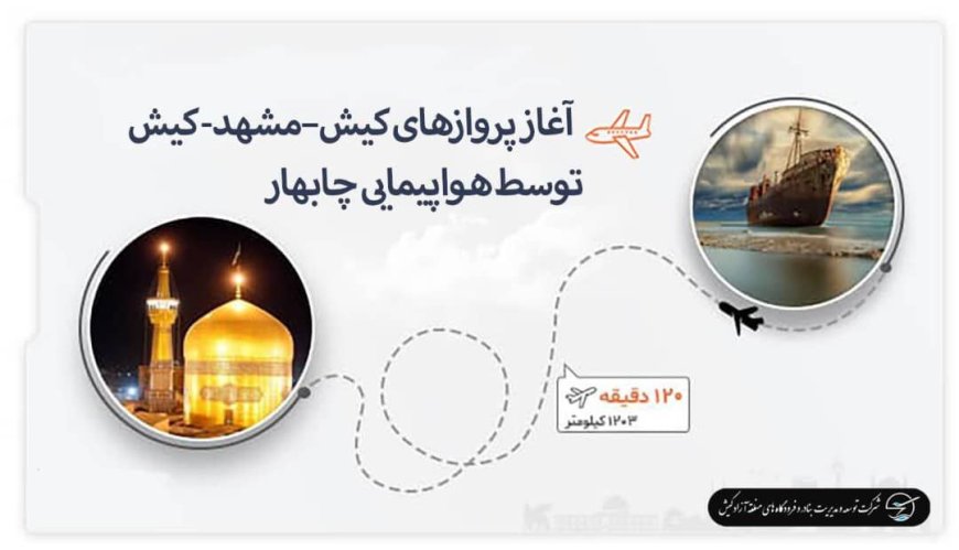 پروازهای کیش-مشهد-کیش با هواپیمایی چابهاراز امروز آغاز می شود