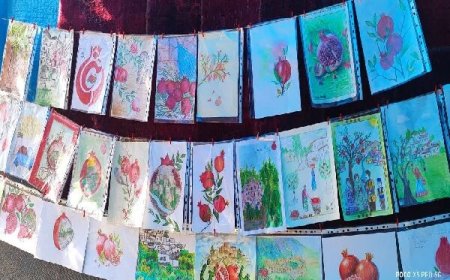 گردآوری ۳۵۰۰ اثر نقاشی دانش آموزان گچسارانی در جشنواره انار
