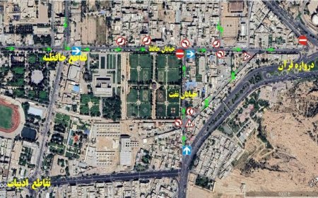 اجرای طرح تغییر مسیر در خیابان‌های حافظ و نفت شیراز آغاز شد