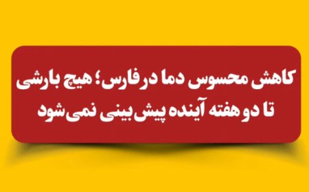 تا دو هفته آینده بارندگی برای فارس پیش‌بینی نمی‌شود