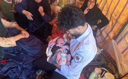 امدادرسانی به مادر باردار در چادر عشایری زیلایی