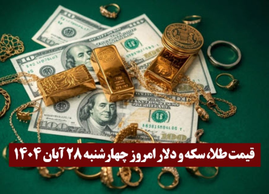 قیمت طلا، سکه و دلار امروز چهارشنبه ۲۸ آبان 1404