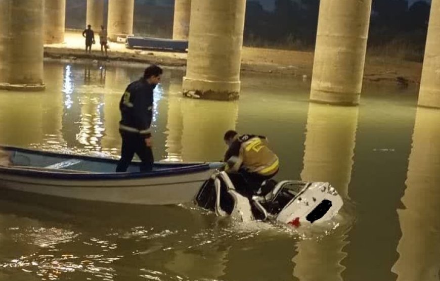 مرگ یک نفر بر اثر سقوط خودرو به رودخانه کارون در اهواز