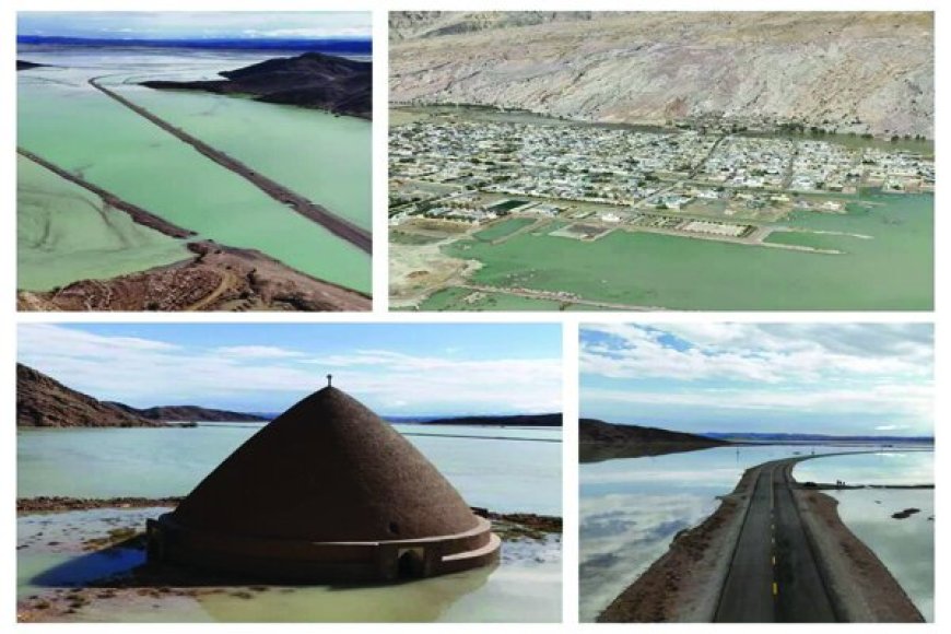 بارش شدید باران در اوز؛ روستای کهنه در محاصره سیلاب