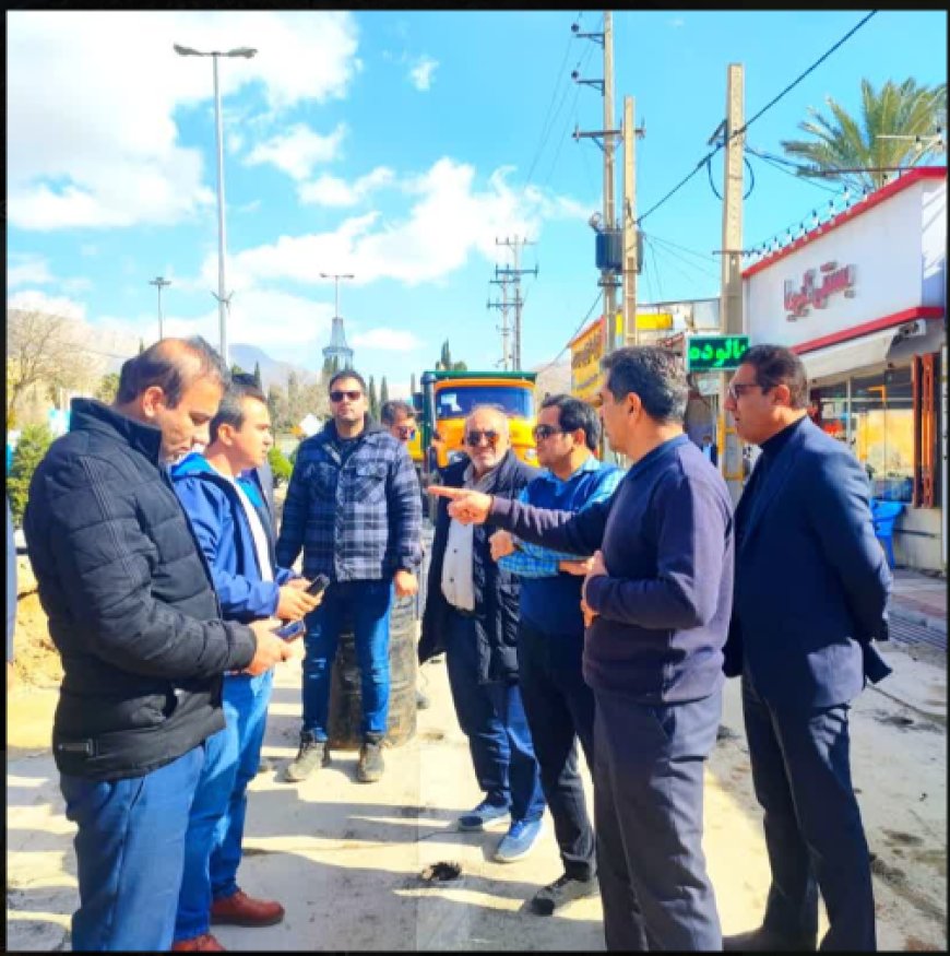 سنگ‌فرش بلوار بوستان شیراز آغاز شد