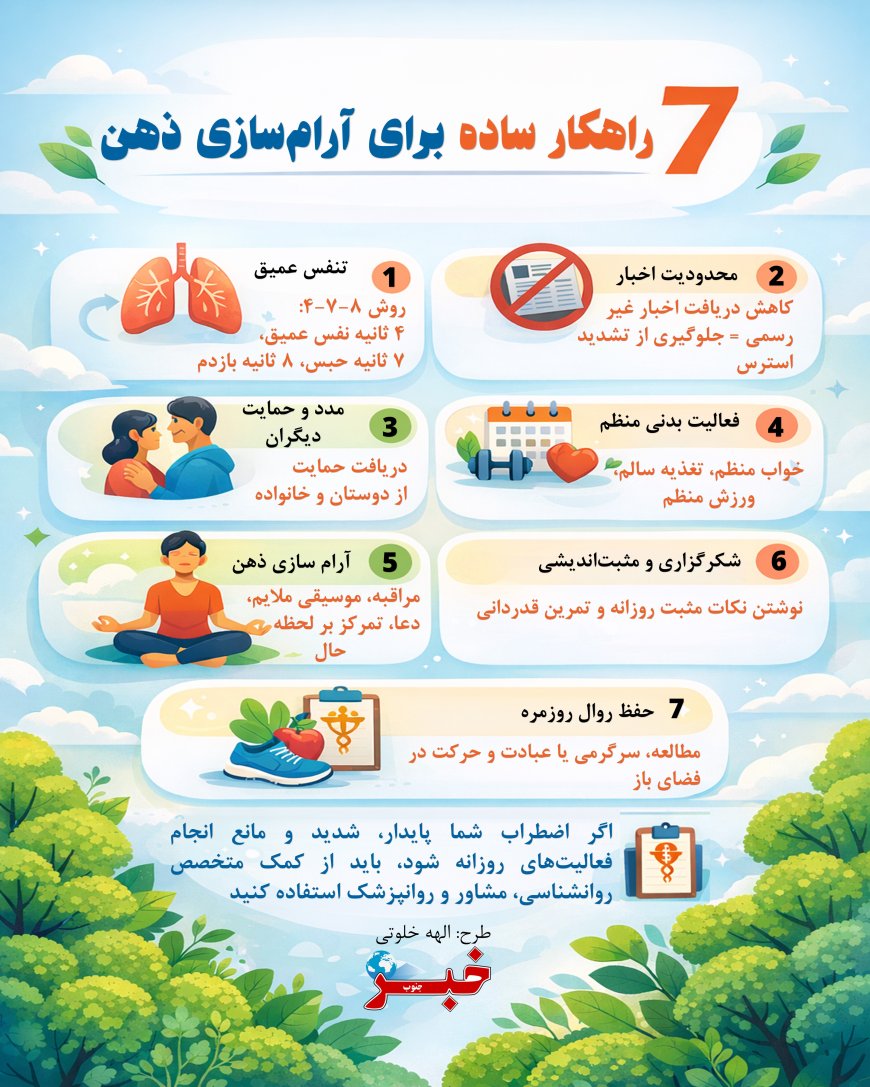 ۷ راهکار ساده برای آرام‌سازی ذهن