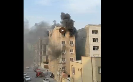 فیلم|  آتش‌سوزی ‌یک واحد مسکونی در بندرعباس
