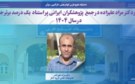 نام دانشگاه خلیج فارس در فهرست پژوهشگران پراستناد جهان