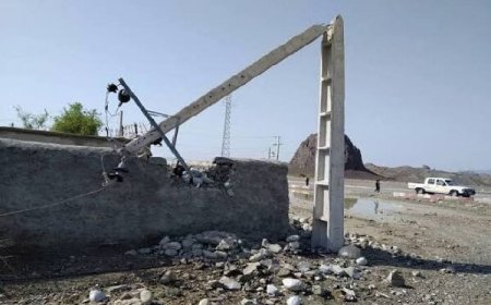سقوط ۶ پایه برق در مرکز گچساران؛ برق بخش مرکزی دوگنبدان قطع شد