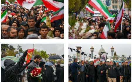 تشییع پیکر مطهر ۴ شهید جنگ رمضان - شیراز