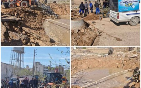 رفع سریع خسارت شبکه آب درپی حمله امروز دشمن به شیراز