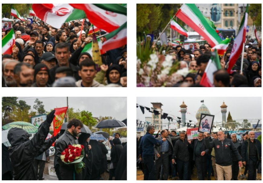 تشییع پیکر مطهر ۴ شهید جنگ رمضان - شیراز
