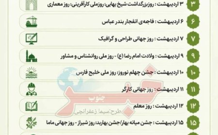 مناسبت های اریبهشت 1405