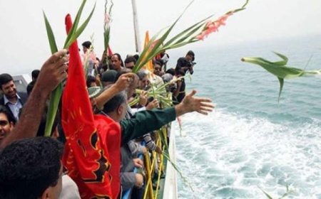 محل شهادت ملوانان در خلیج فارس گلباران شد