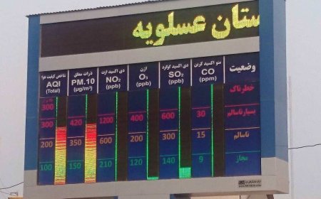 راه‌اندازی ایستگاه پایش آلاینده‌های هوا در عسلویه