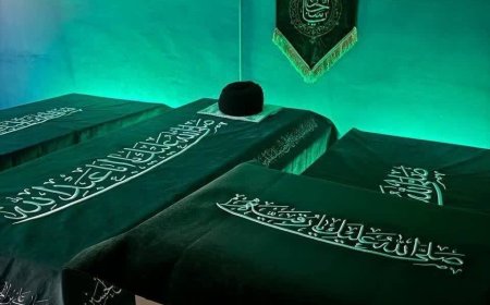 تصویری از تابوت آماده شده برای پیکر رهبر شهید و خانواده ایشان