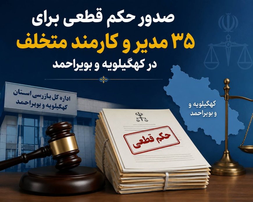 صدور حکم قطعی برای ۳۵ مدیر و کارمند متخلف در کهگیلویه و بویراحمد
