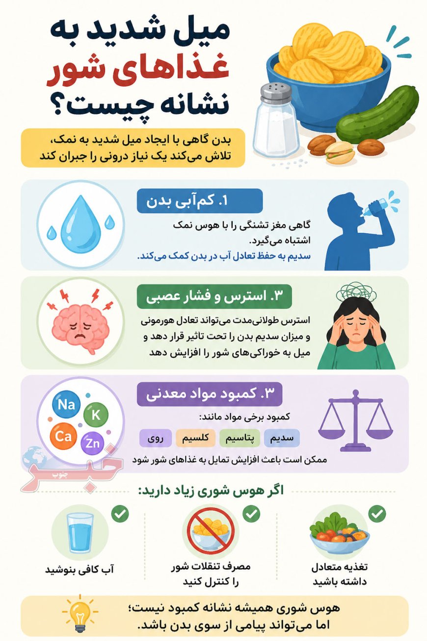 میل شدید به غذاهای شور نشانه چیست؟