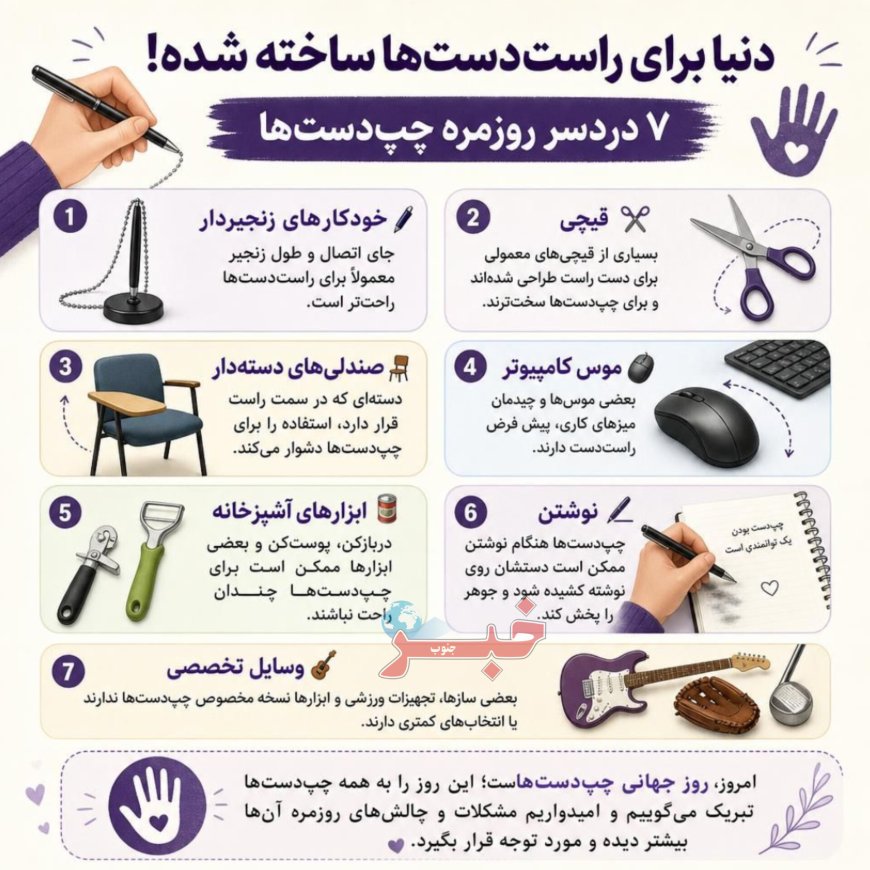 ۷ دردسر روزمره چپ دست‌ها