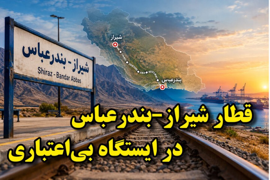 قطار شیراز-بندرعباس در ایستگاه بی‌اعتباری